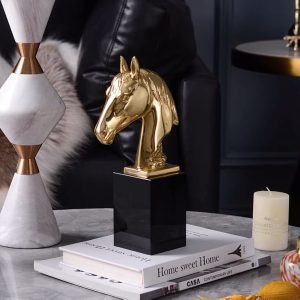 Decor phòng khách mô hình đầu ngựa để bàn CD441
