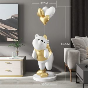 Tượng decor gấu béo để sàn CD875