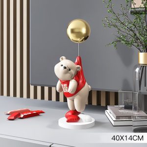 Tượng decor gấu béo để sàn CD875