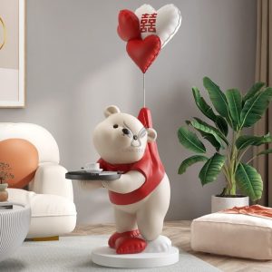 Tượng decor gấu béo để sàn CD875