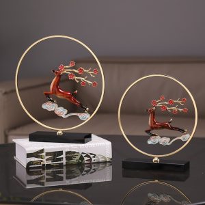 Hươu hoa anh đào trang trí phòng khách sang trọng CD174