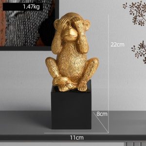 Đồ để bàn tượng khỉ ba không CD407