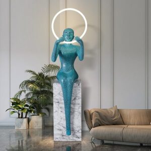 Tượng decor nghệ thuật cầm đèn CD926