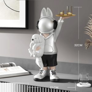 Tượng phi hành gia ôm thỏ độc đáo CD1313