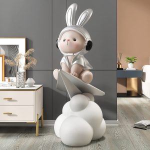 Tượng thỏ bay trang trí nội thất CD1314