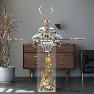 Tượng Tông Ngộ Không ngồi thiền 3D để sàn CD608