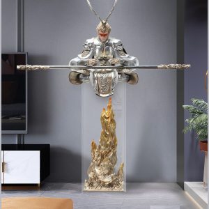 Tượng Tông Ngộ Không ngồi thiền 3D để sàn CD608